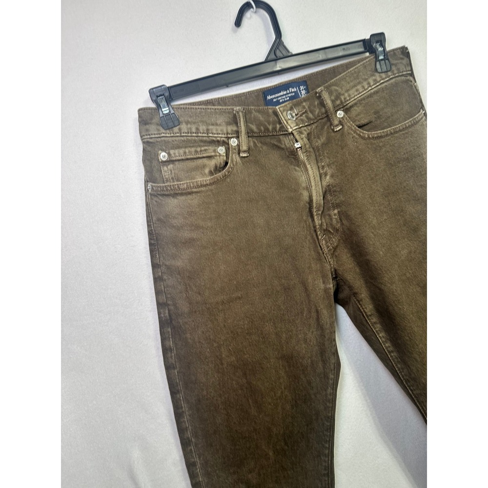 Abercrombie & Fitch 90s Slim‎ Brown Vintage Stretch Jeans Mens 31x30 131D0213 - Picture 2 of 11